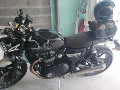 Triumph Speed Twin Echapemment vans selle cuire marron (2020) - Photo 1