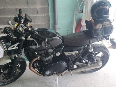Triumph Speed Twin Echapemment vans selle cuire marron (2020) - Photo 1
