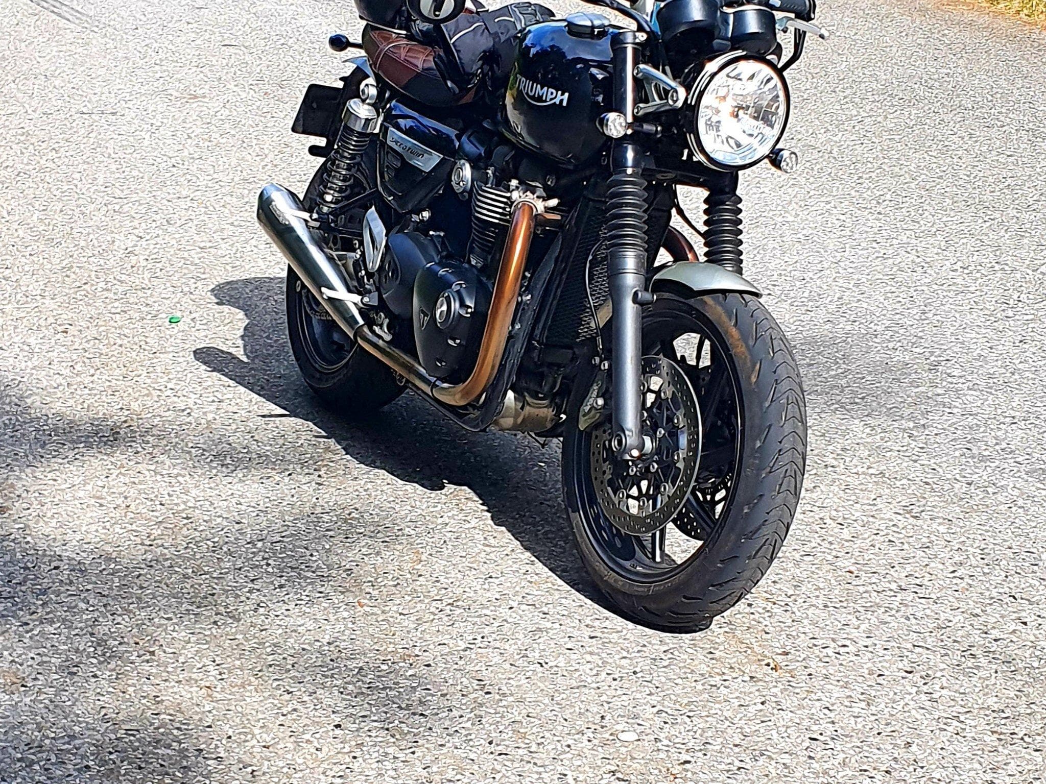 Triumph Speed Twin Echapemment vans selle cuire marron (2020) - Photo 3